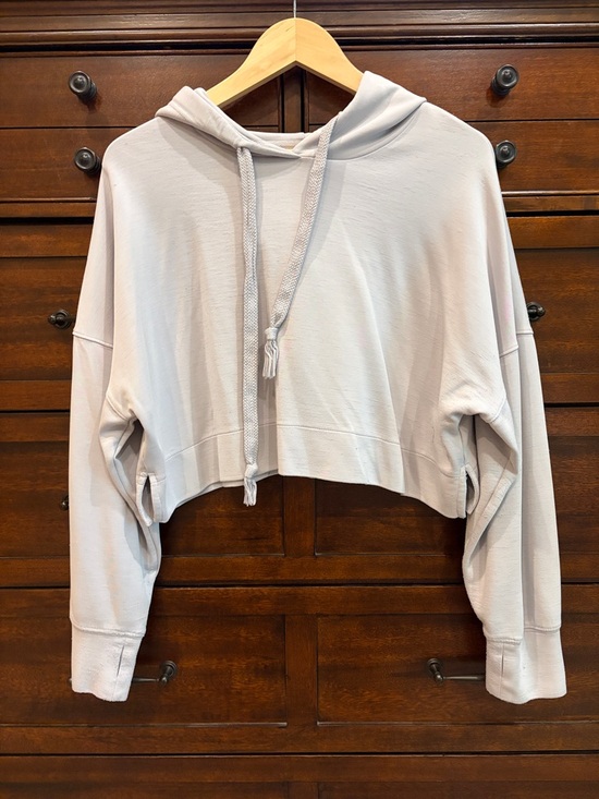 As Revival Tops - AS Revival Altar'd State Dreamluxe Cropped Hoodie Light Gray Modal Soft M